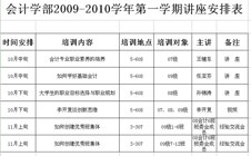 会计学部09-10学年第一学期讲座安排表